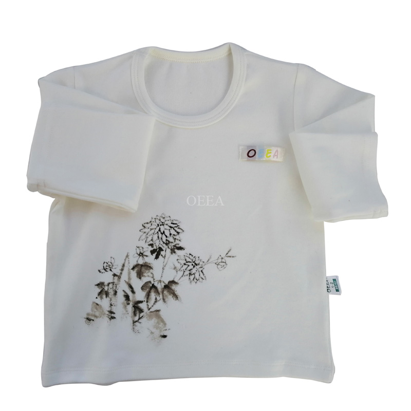 OEEA Ink Chrysanthemum Long Sleeve Cotton Infant Underwear