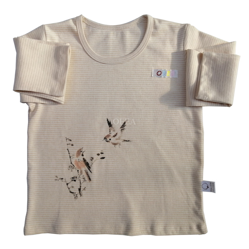 Langärmelige Kleinkind-Unterwäsche aus Tinte und Blumen in Baumwolle