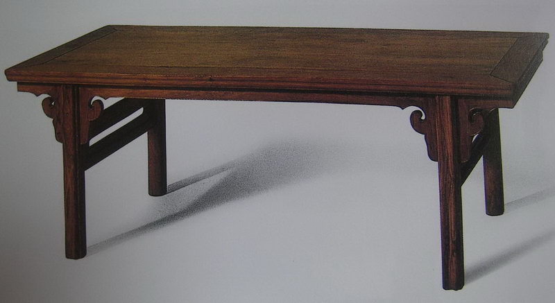 Ming-Style Rosewood Chinese Recessed-Leg Tables With Straight Ends