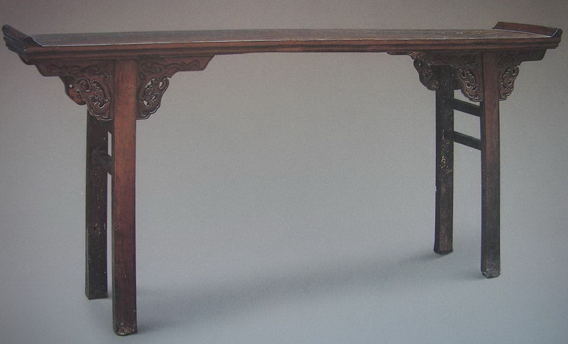 Chinese Rosewood Recessed-Leg Tables With Everted Flanges on the top