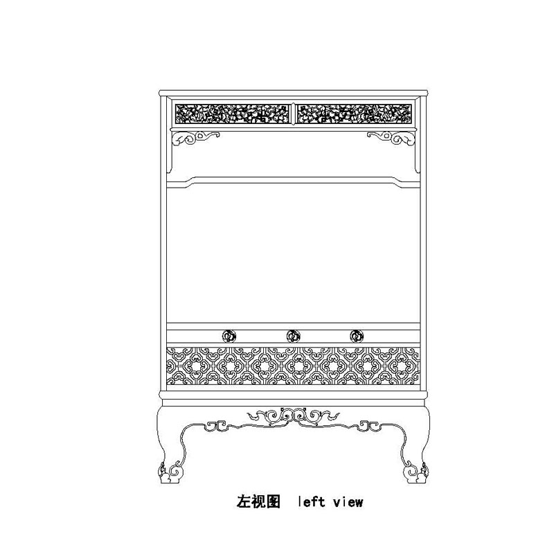 Rosewood Qing six-post canopy bed with front railings and qilin motif