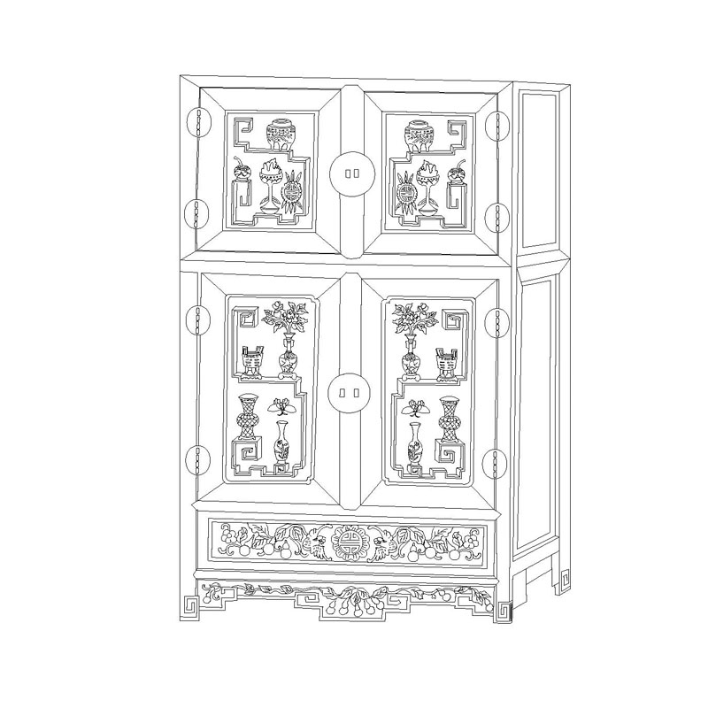Rosewood Qing two-layer wardrobe