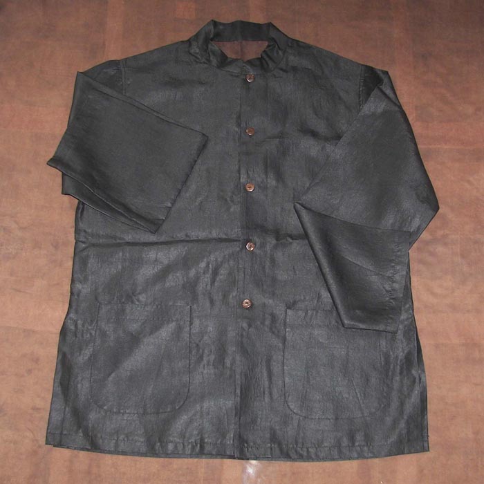 Victory pattern Xiangyunsha silk men long sleeve collar shirt