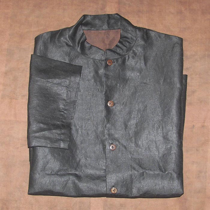 Victory pattern Xiangyunsha silk men long sleeve collar shirt