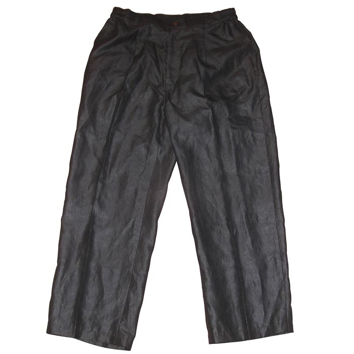 Black silk mens trousers