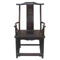 Ebony Chinese Ming official hat armchair with four protruding ends