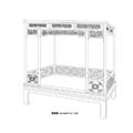 Rosewood Qing six-post canopy bed with front railings and ruyi-cloud design
