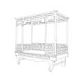 Rosewood Qing canopy bed