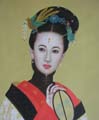 中国の女性の油絵