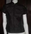 Womens short sleeve Black silk Cheongsam shirt
